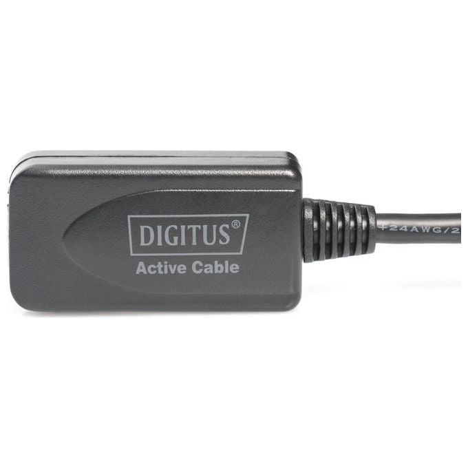 Cavo Usb 2.0 A-a 5mt M F Prolunga Ripetitore Di Segnale Nero Digitus
