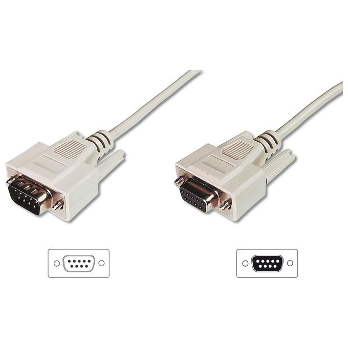 Digitus Cavo Prolunga Per Modem - Mouse Ecc. Pin-to-pin (modem Cable) 9 Poli Maschio-femmina Mt.2 Custodie Pressofuse (ak131 2m)