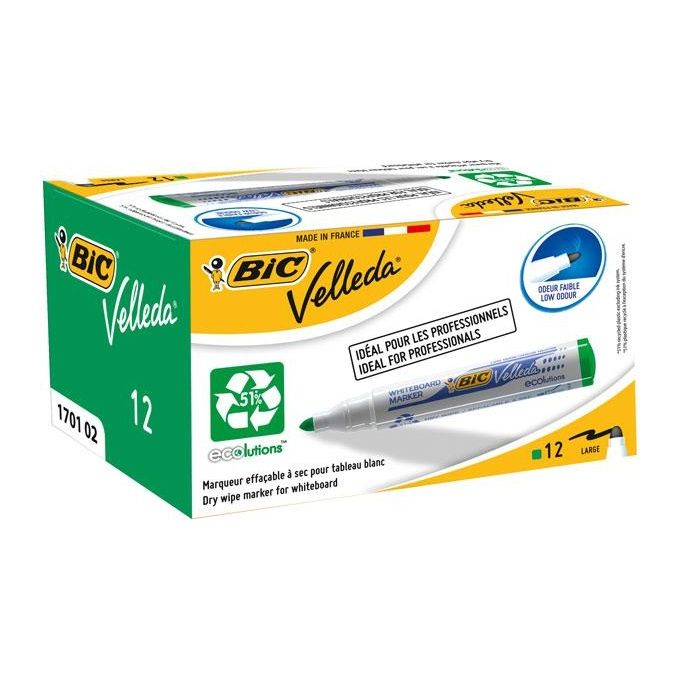 Bic Confezione 12 Marker Velleda 1701 Eco Verde