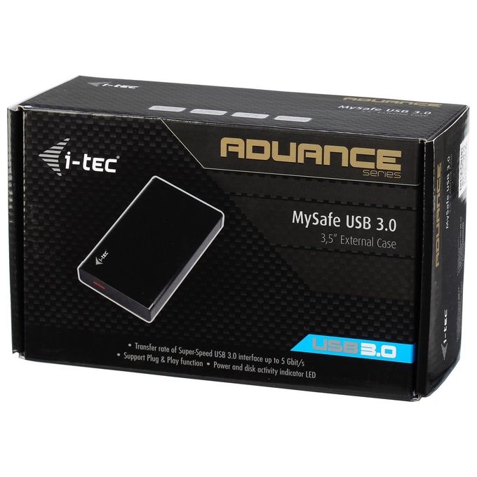I-tec MYSAFE35U401 Contenitore di Unita' di Archiviazione 3,5'' Enclosure HDD Nero-Metallico
