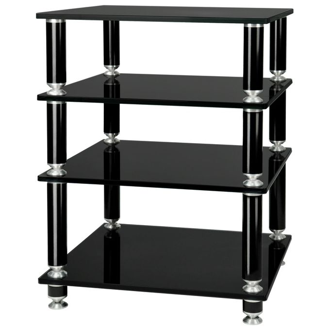 Norstone Stabbl Stand Mobile Hi-Fi, 4 Ripiani 60x78,7x55 cm Nero