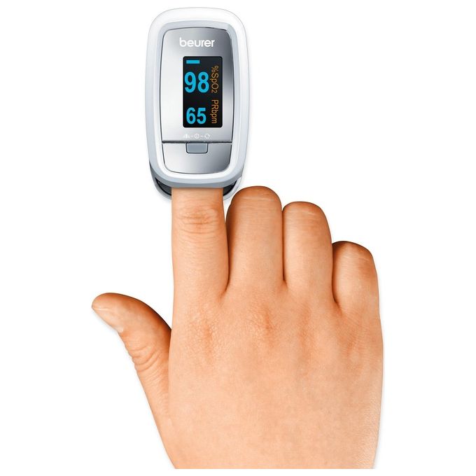 [ComeNuovo] Beurer Pulsossimetro Monitoraggio Saturazione di Ossigeno nel Sangue e del Battito Cardiaco 61 x 36 x 32 mm Grigio PO 30