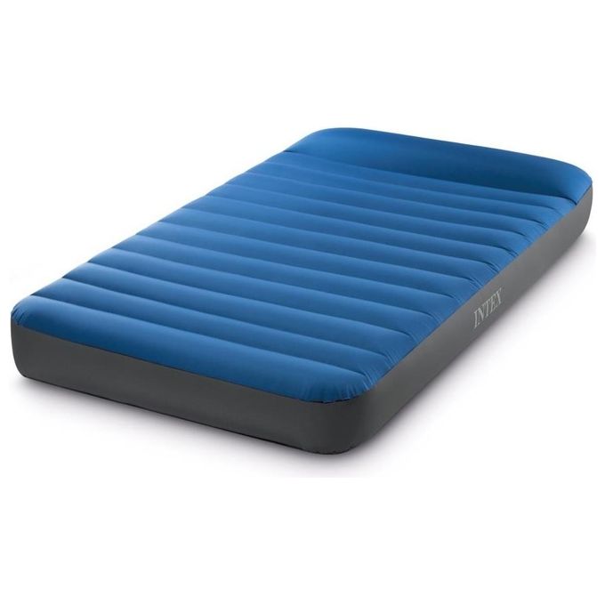 INTEX Materasso Camping Truaire Singolo Con Tecnologia Fiber-Tech E Materiale Tpu Cm 99X121X22 Con Pompa Quick Fill Usb150 I.4