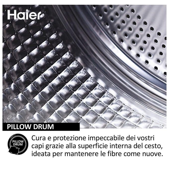 Haier HW80-BP14929A-S Lavatrice Frontale 8 Kg 1400 rpm Classe A Motore Inverter 15 Programmi (85x60x55 cm) colore Bianco
