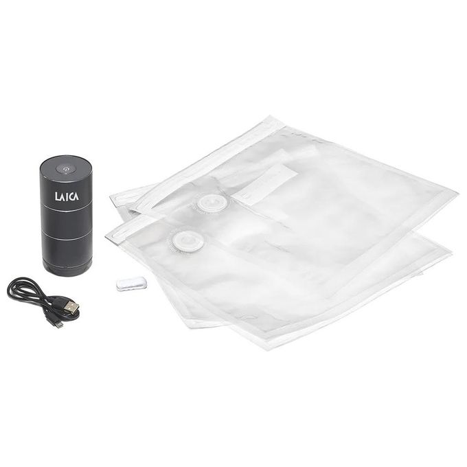 Laica VT3402 Mini Pompa Ricaricabile per Sottovuoto 10 Sacchetti Inclusi