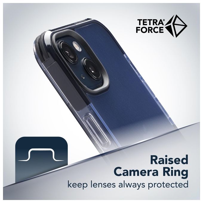 Cellular Line Tetra Force Strong Guard per iPhone 13 Custodia flessibile ultra-protettiva, anti-shock con tecnologia antibatterica Microban integrata