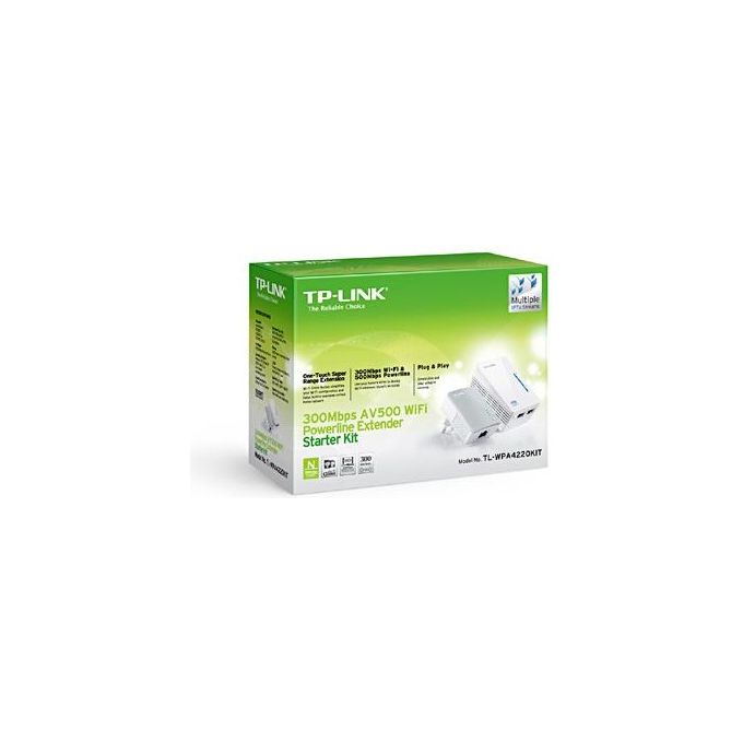 TP-LINK TL-WPA4220KIT Kit Powerline Extender Av500 600Mbps 2 Porte Ethernet Plug and Play