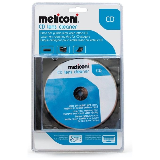Meliconi Cd Cleaner per Pulizia PC e Periferiche Efficace Ristrutturazione Dischi per un Uso Ottimale