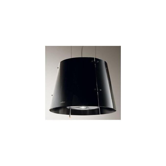 Elica PRF0010393 GRACE BL-F-51 - Cappa a isola filtrante 51 cm, 515 m³-h, Classe B, 66 dB, Comando Magic Wand, 3 velocita' + intensiva, Filtro antigrasso in alluminio + filtro carbone Long Life, Illuminazione LED 1x5 W + 3x3 W, Vetro nero