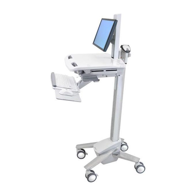 Ergotron StyleView Cart con Lcd Pivot SV40 Carrello per Notebook Tastiera e Mouse in Alluminio