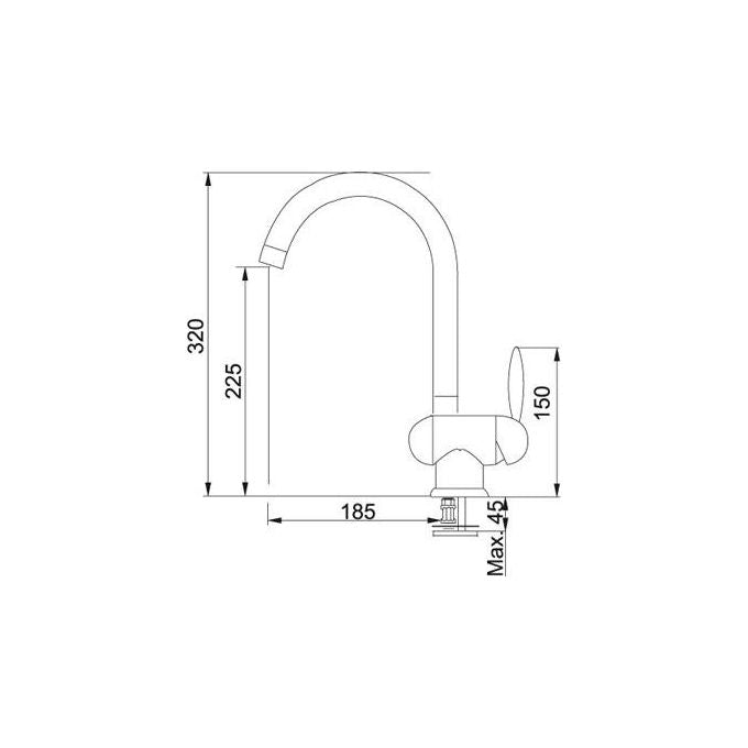 Franke Diamante Miscelatore Monocomando  con canna girevole 360° Cromo 115.0029.581