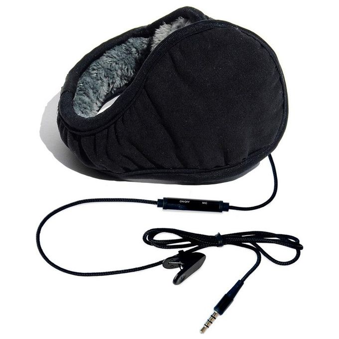 Hi-Ear Paraorecchie Musicale con Speaker e Jack 3.5 Nappa Nera