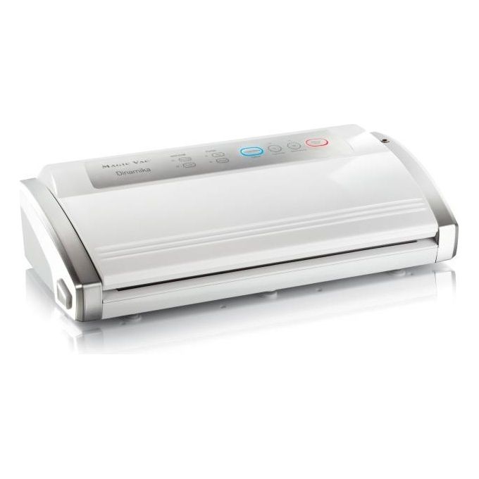 Magic Vac Dinamika Macchina Sottovuoto Alimenti Multifunzione Professionale per Sacchetti Sottovuoto Contenitori e Marinatura con Kit Sottovuoto Alimenti Brevettata Made in Italy Silver White