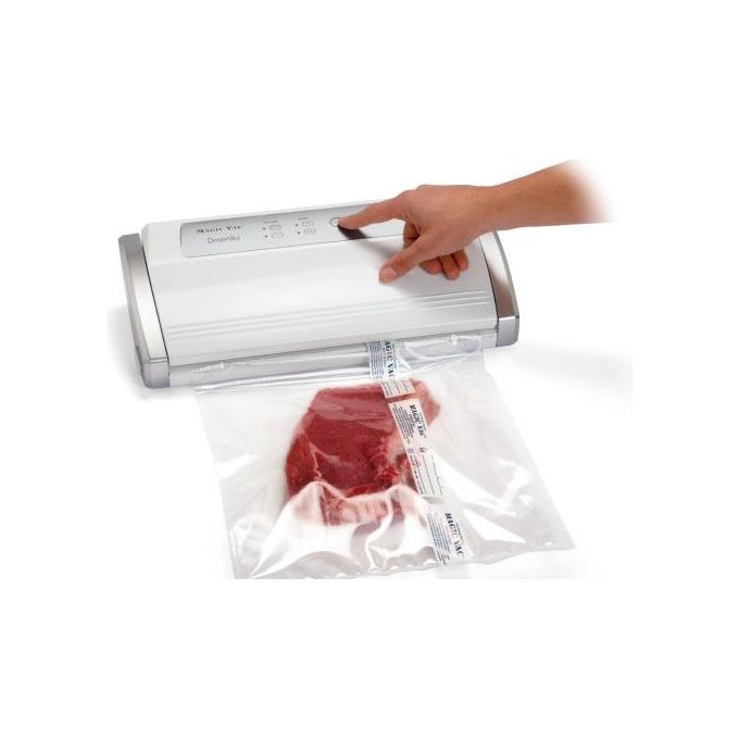 Magic Vac Dinamika Macchina Sottovuoto Alimenti Multifunzione Professionale per Sacchetti Sottovuoto Contenitori e Marinatura con Kit Sottovuoto Alimenti Brevettata Made in Italy Silver White