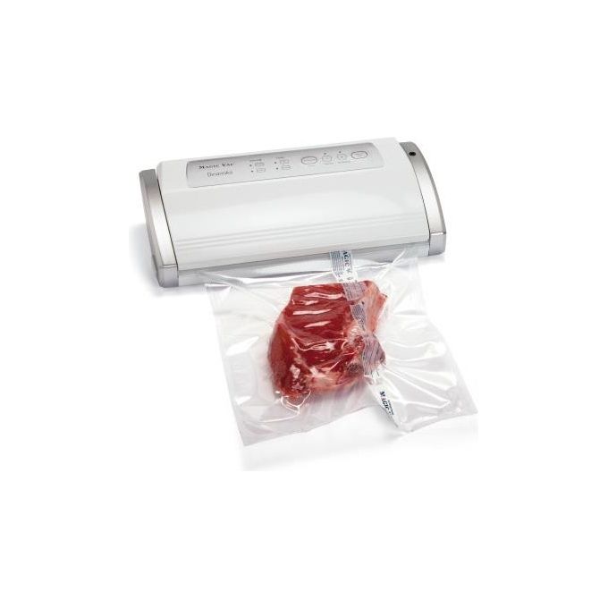 Magic Vac Dinamika Macchina Sottovuoto Alimenti Multifunzione Professionale per Sacchetti Sottovuoto Contenitori e Marinatura con Kit Sottovuoto Alimenti Brevettata Made in Italy Silver White