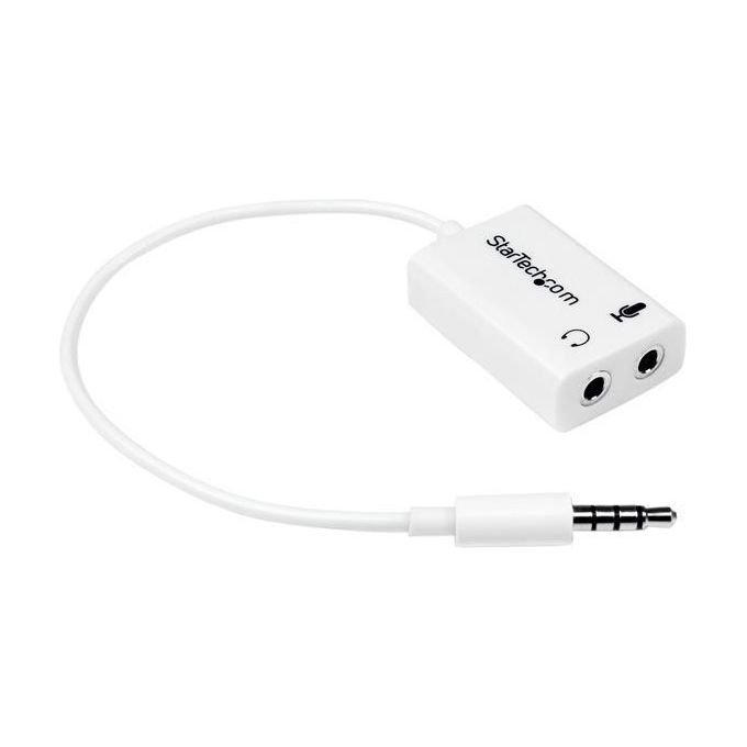 StarTech Adattatore splitter cuffie da 4 posizioni da 3,5 mm a 2 da 3 posizioni da 3,5 mm M-F - bianco