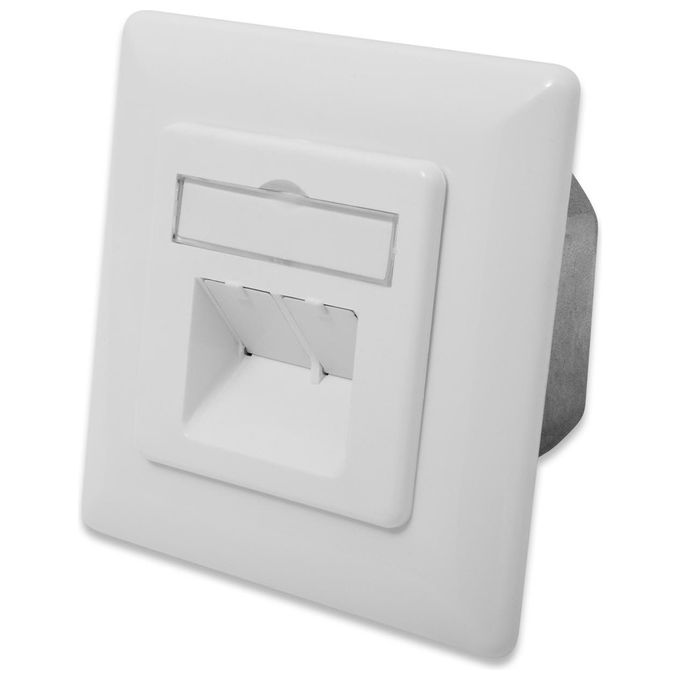 Digitus DN-9007-S-1 Presa Energia 2 per Rj-45 Bianco