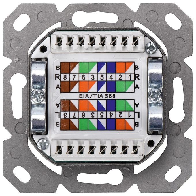 Digitus DN-9007-S-1 Presa Energia 2 per Rj-45 Bianco