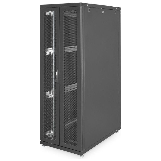 Digitus DN-19 SRV-36U-B-1 Armadio 36 Unita' Linea Server 1787x600x1000mm Colore Nero con Porta Traforata e Ruote