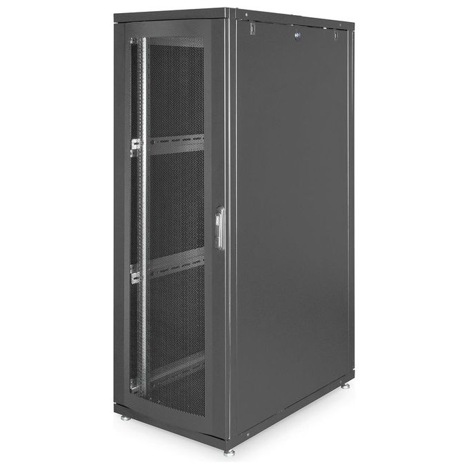 Digitus DN-19 SRV-36U-B-1 Armadio 36 Unita' Linea Server 1787x600x1000mm Colore Nero con Porta Traforata e Ruote