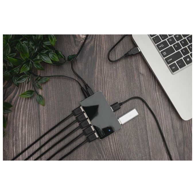 Digitus Hub Con 10 Porte Usb 2.0 Con Alimentatore Esterno