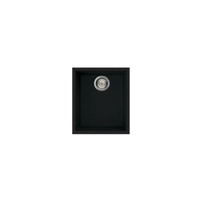 SMEG VZUM40N Quadra Lavello composito da incasso Sottotop Antibatterico Antigraffio 1 Vasca Nero 40x34cm VZUM40N