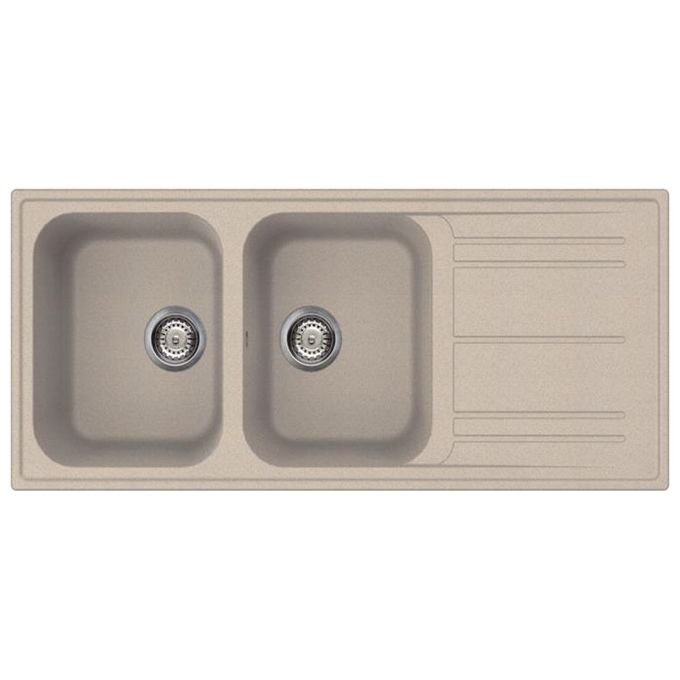 SMEG LZ116AV Rigae Lavello Sintetico da incasso Gocciolatoio Reversibile 2 Vasche Avena 116x50cm LZ116AV