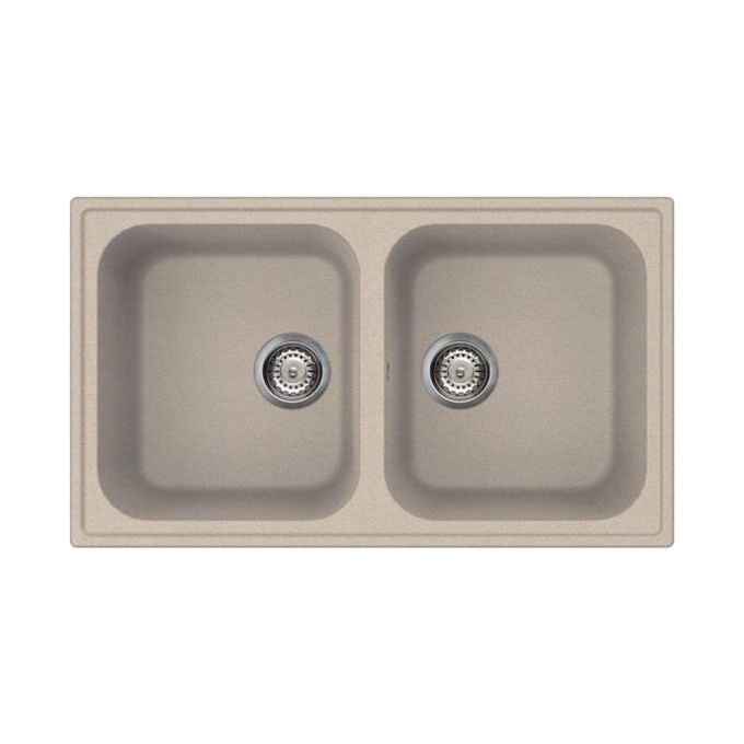 SMEG LZ862AV Rigae Lavello Sintetico da incasso Antibatterico Antigraffo 2 Vasche Avena 86x50cm LZ862AV
