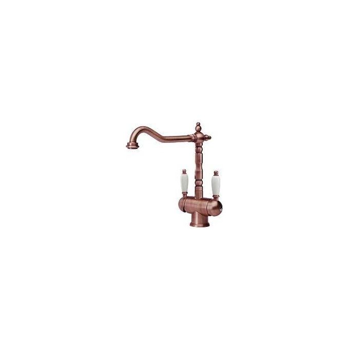 Franke Old England Miscelatore doppio comando con canna girevole 360° Rame 115.0028.209