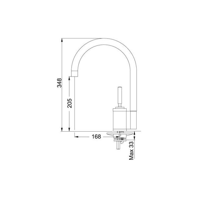Franke Joy Alto Miscelatore  monocomando con canna girevole 360° Cromo 115.0029.592