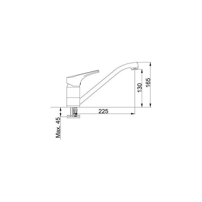 Franke Logica Fast Miscelatore monocomando con  canna girevole 360° Cromo 115.0260.569
