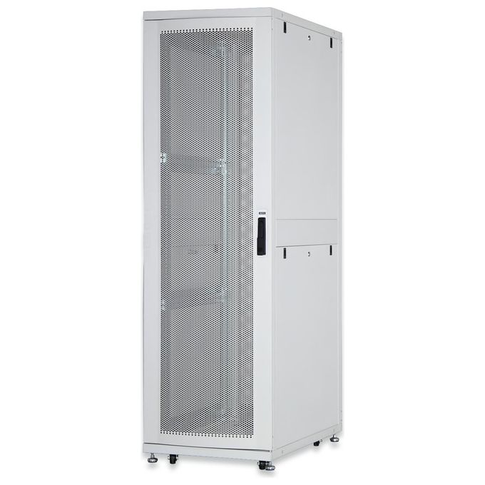 Digitus armadio rack 19'' 42 unita' linea server (a)1970 x (l)600 (p)1000mm. colore grigio chiaro con porta traforata e ruote