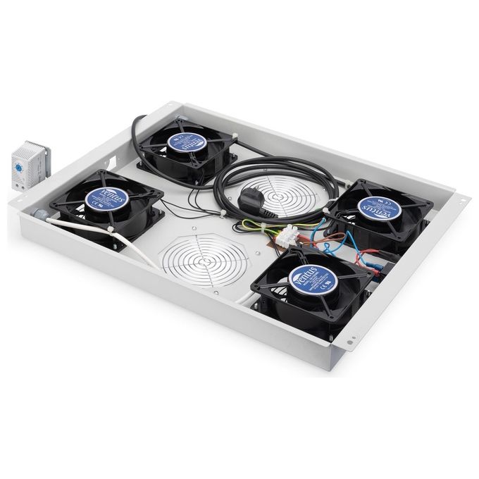 Digitus kit 4 ventole con termostato colore grigio chiaro per armadi linea server