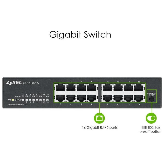 Zyxel GS1100-16 Switch Non Gestito Gigabit Ethernet 10-100-1000