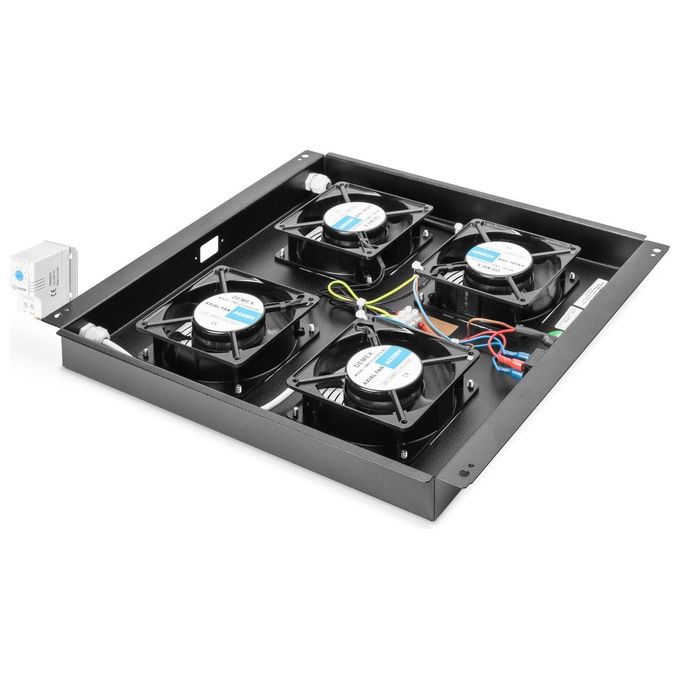 Digitus Kit 4 Ventole Con Termostato Colore Nero per Armadi Linea Professionale (Dn-19 Fan-4-Sw)