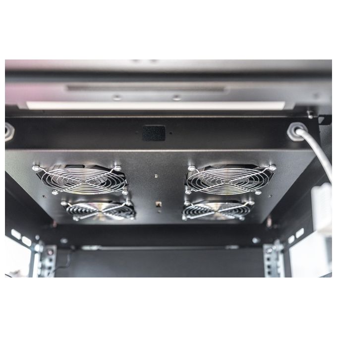 Digitus Kit 4 Ventole Con Termostato Colore Nero per Armadi Linea Professionale (Dn-19 Fan-4-Sw)