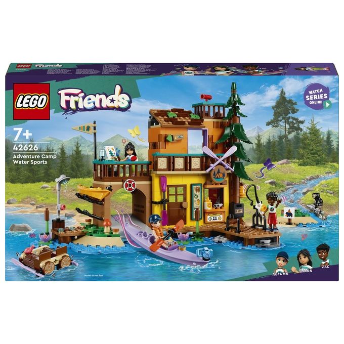 LEGO Friends 42626 Campo Avventura Sport Acquatici Giochi di Ruolo Educativi per Bambine e Bambini da 7 Anni con Molo e Campeggio Giocattolo da Costruire Accessori e 3 Personaggi Idea Regalo