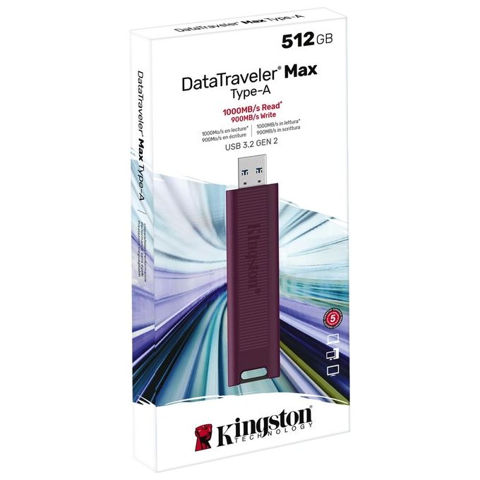 Kingston Technology DataTraveler Max Unita' Flash USB 512Gb USB tipo A 3.2 Gen 2 Rosso