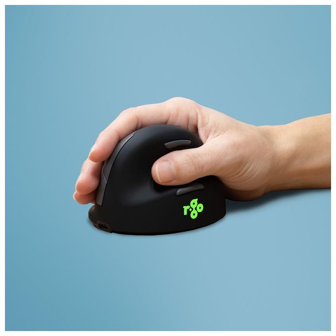 R-Go Tools RGOHBRSWLBL HE Break Mouse Verticale Ergonomico Bluetooth 5.0 Mano Destra 2400 DPI Silenzioso colore Nero