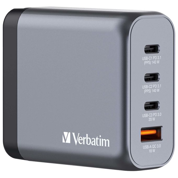 Verbatim Gnc-140 Universale Nero-Grigio Ac Ricarica Rapida Interno