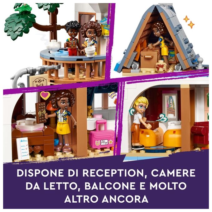 LEGO Friends Bed And Breakfast al Castello Giochi per lo Sviluppo Sociale per Bambine e Bambini da 12 Anni Hotel Giocattolo da Costruire Albergo a 3 Paini con 4 Personaggi Cane e Accessori 42638