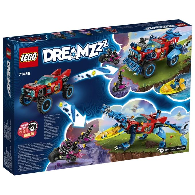 LEGO DREAMZzz 71458 Auto-Coccodrillo, Giocattolo 2in1 da Monster Truck a Macchina-Animale con Jayden e il Cacciatore Notturno