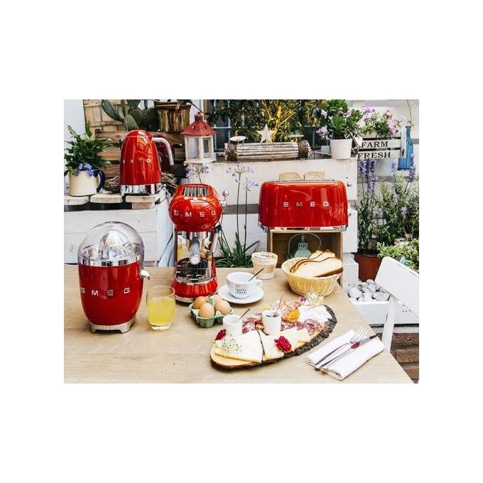 Smeg TSF02RDEU Estetica 50's Style Tostapane 4 Fette 6 Livelli di Doratura Rosso