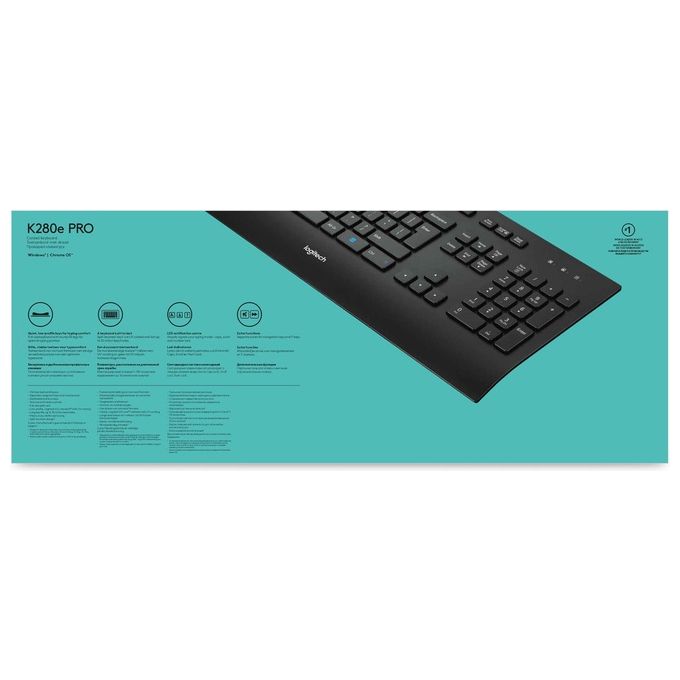 Logitech Keyboard K280e for Business Tastiera Usb Qwerty Inglese Nero