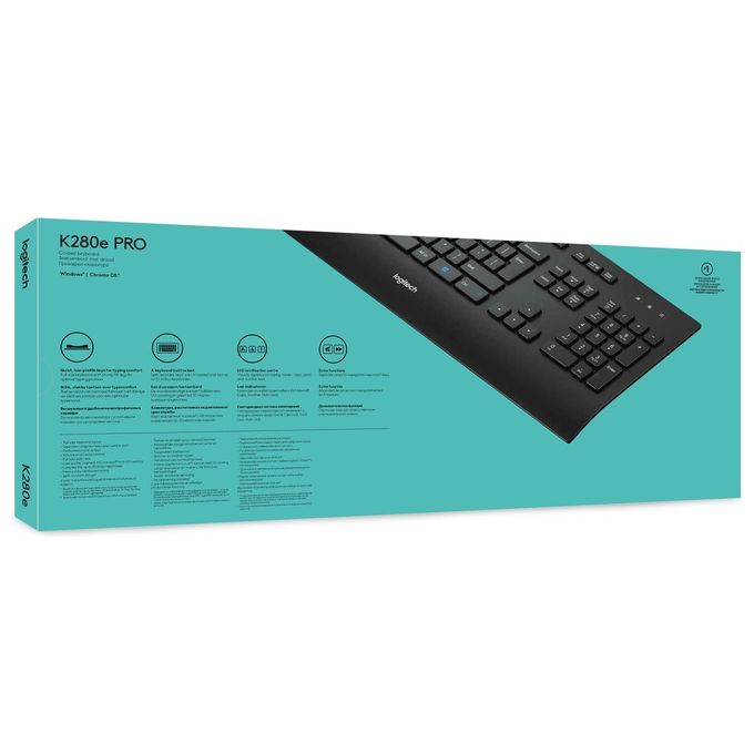 Logitech Keyboard K280e for Business Tastiera Usb Qwerty Inglese Nero