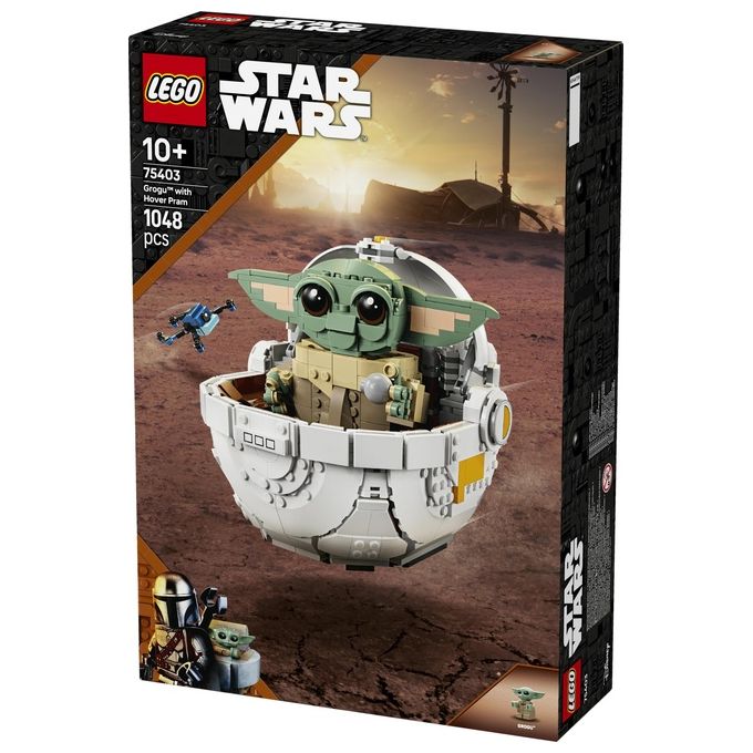 LEGO 75403 Star Wars Grogu con Carrozzina Hover 1048 pezzi con minifigure e accessori colore Nero