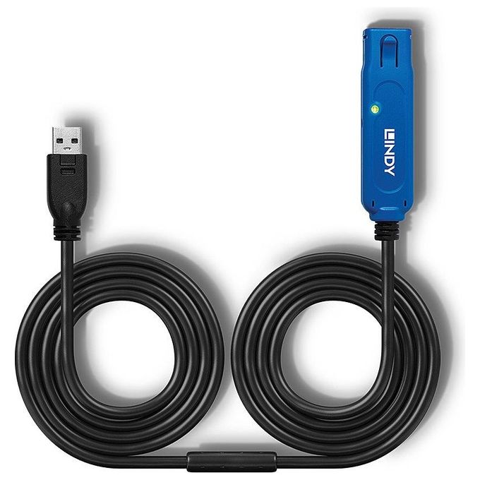 Lindy Prolunga Attiva Usb 3.0 10mt Nero