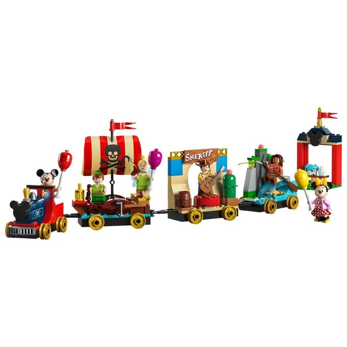 LEGO Disney 43212 Treno delle Celebrazioni Disney 100° Anniversario con Carri Giocattolo e Figure di Topolino e Minnie