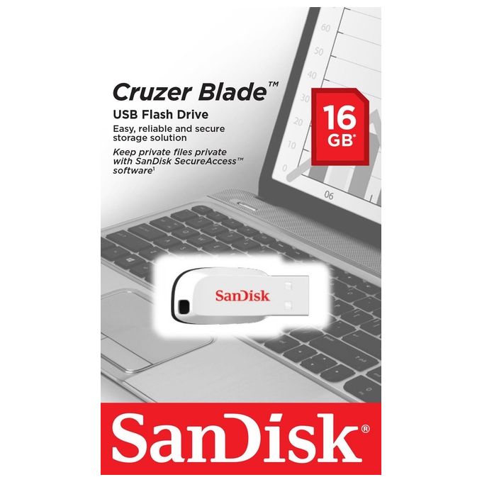 Sandisk Cruzer Blade 16gb White