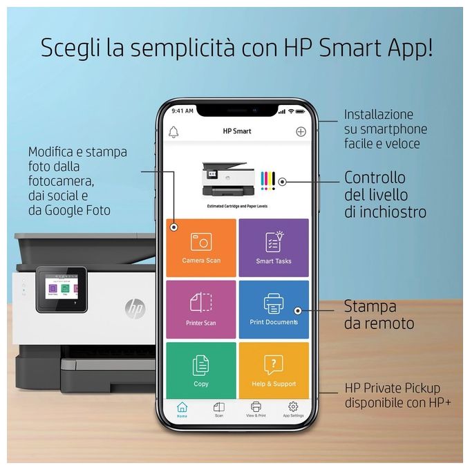 [ComeNuovo] HP Stampante Inkjet Multifunzione OfficeJet Pro 9012e Risoluzione 4800x1200 DPI A4 Wi-Fi